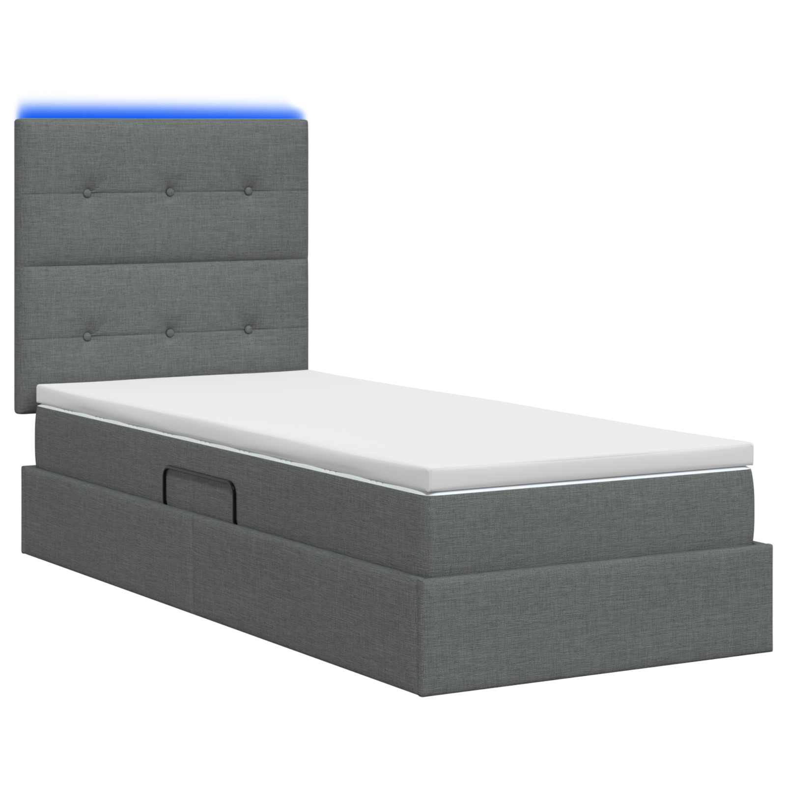 Letto con contenitore LED e materasso Grigio Scuro 90 x 200 cm | homemem39