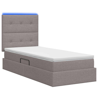 Letto con contenitore LED e materasso Tortora 100 x 200 cm | homemem39