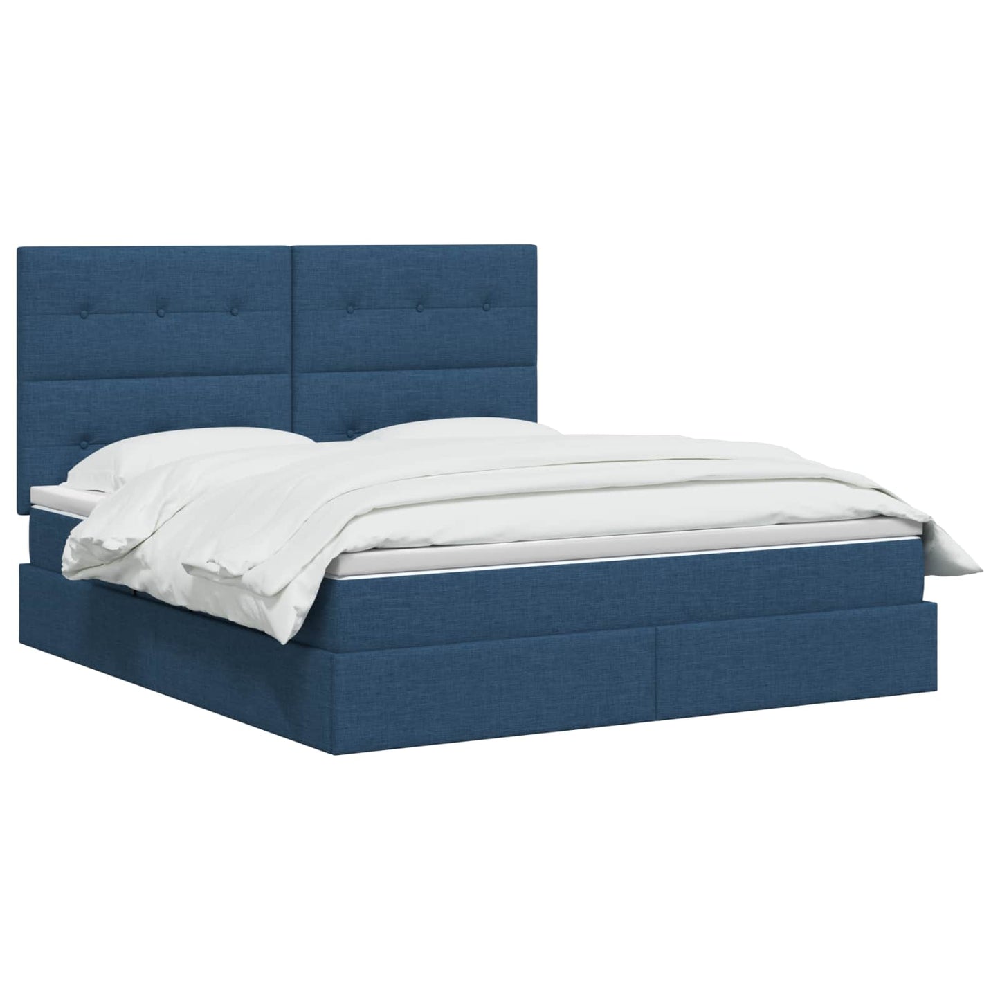 Letto con contenitore LED e materasso Blu 160 x 200 cm Tessuto