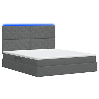 Letto con contenitore LED e materasso Grigio Scuro 140 x 200 cm | homemem39