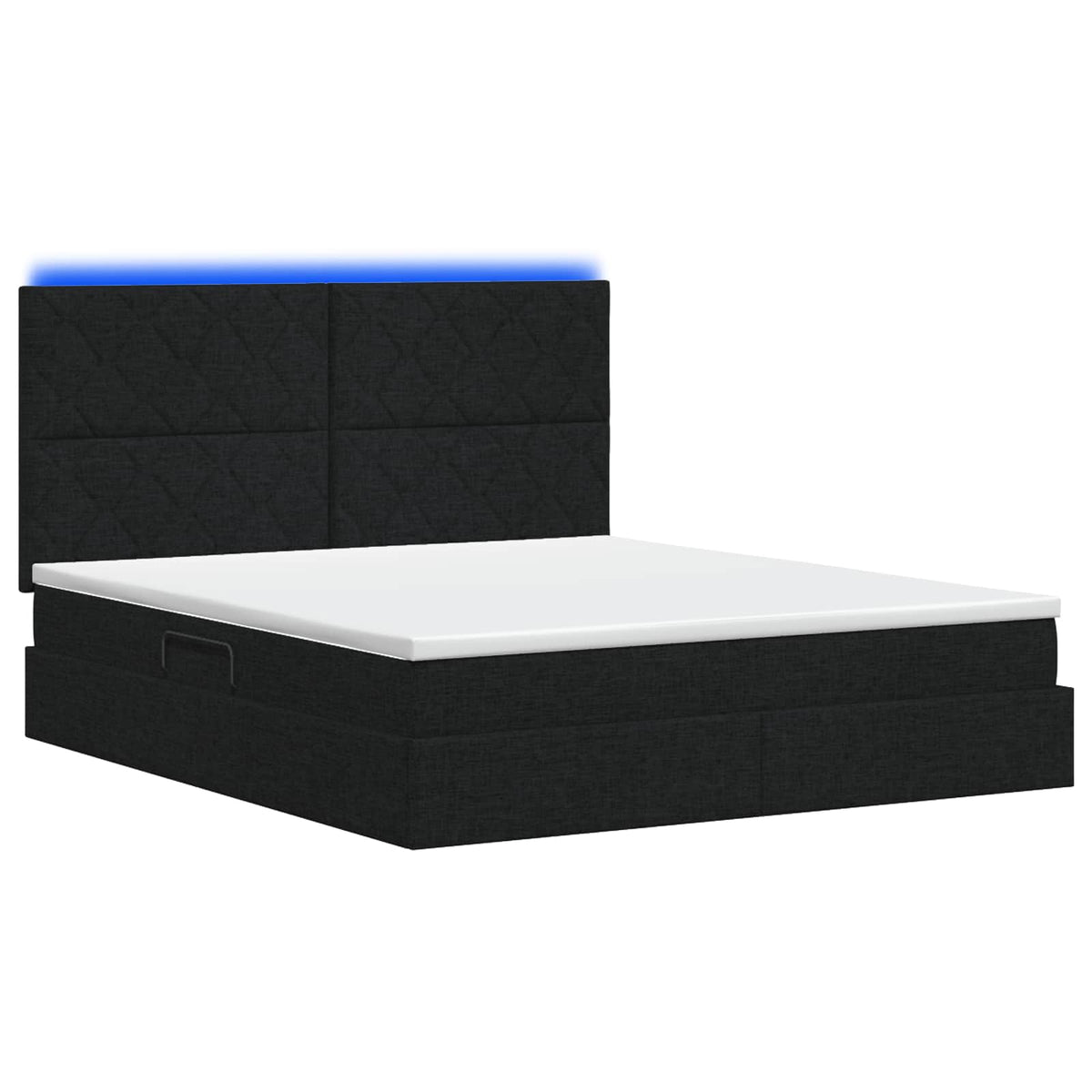 Letto con contenitore LED e materasso Nero 180 x 200 cm Tessuto | homemem39