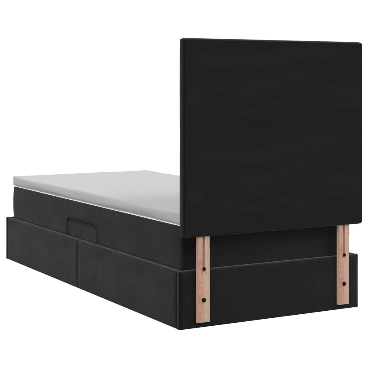 Letto con contenitore LED e materasso Nero 90 x 200 cm Velluto | homemem39