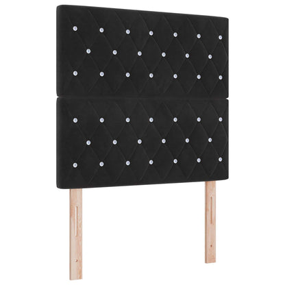Letto con contenitore LED e materasso Nero 120 x 200 cm Velluto | homemem39