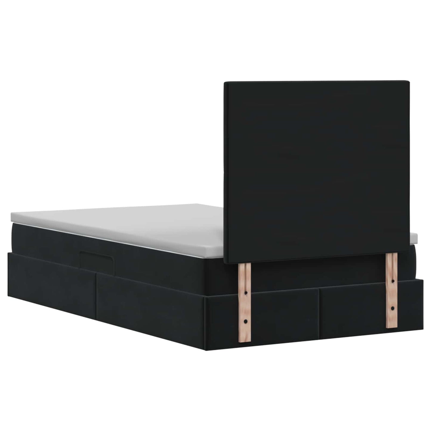 Letto con contenitore LED e materasso Nero 120 x 200 cm Velluto | homemem39