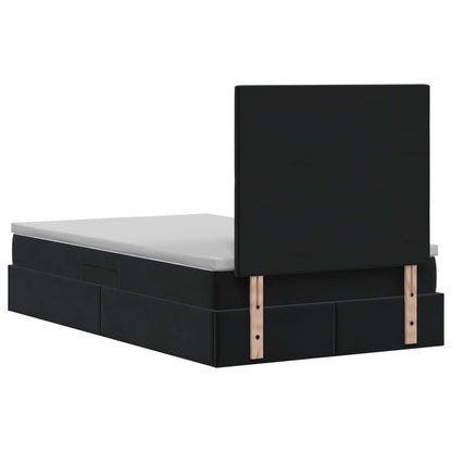 Letto con contenitore LED e materasso Nero 120 x 200 cm Velluto | homemem39