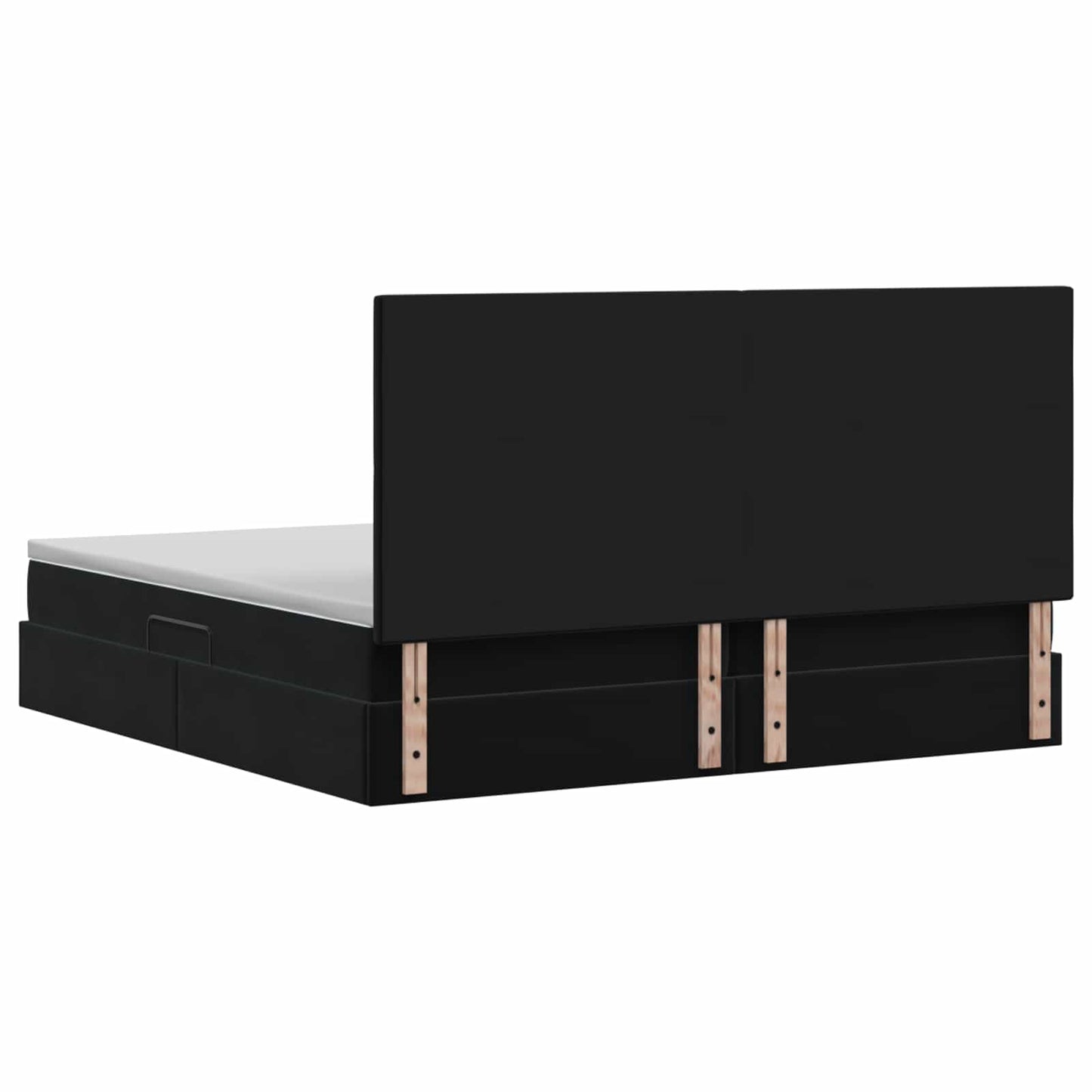 Letto con contenitore LED e materasso Nero 200 x 200 cm Velluto | homemem39