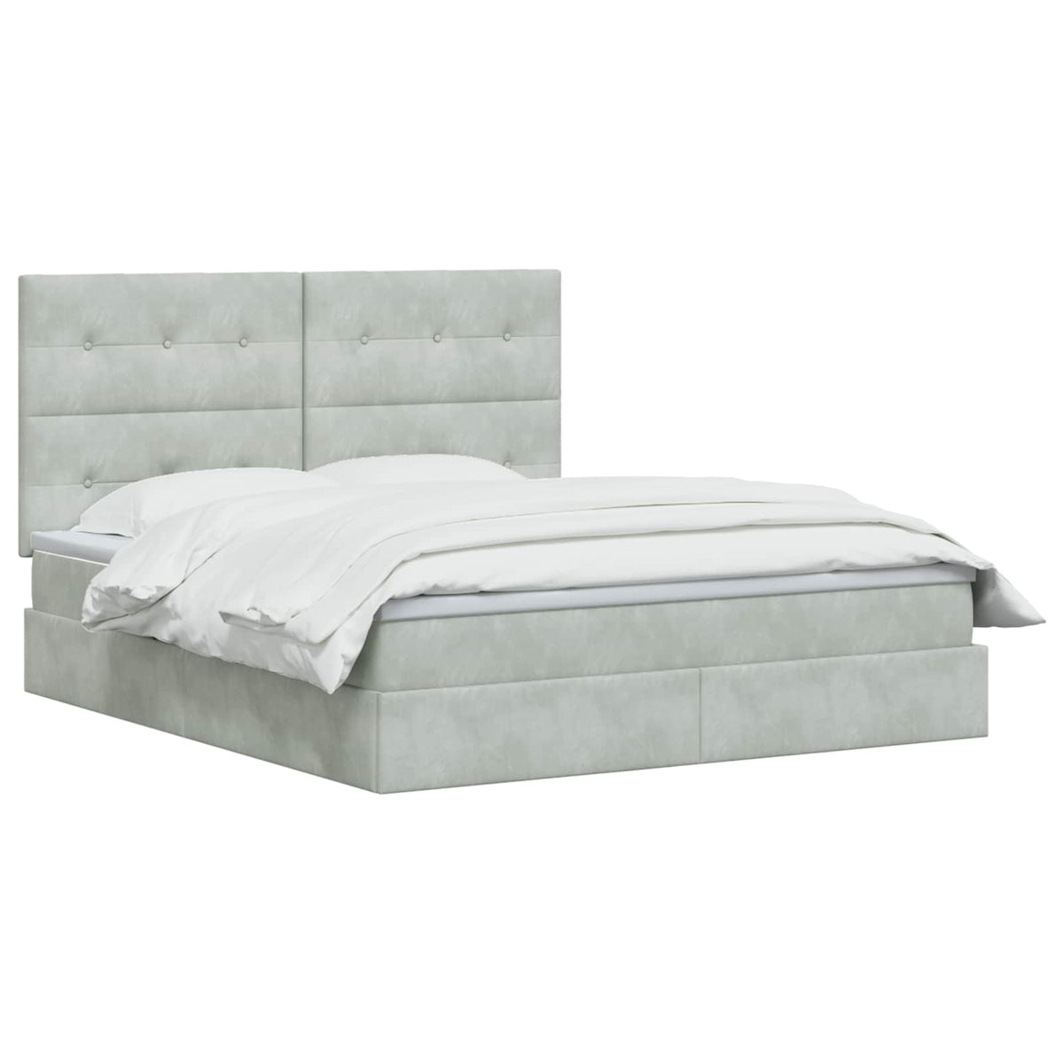 Letto con contenitore LED e materasso Grigio Chiaro | homemem39