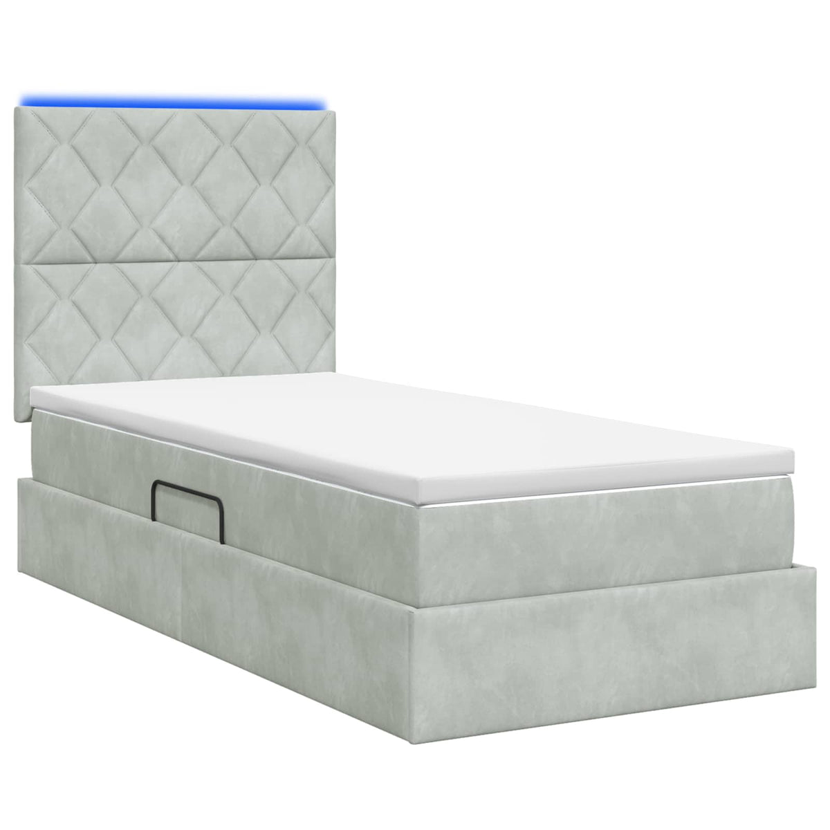 Letto con contenitore LED e materasso Grigio Chiaro 90 x 200 cm | homemem39