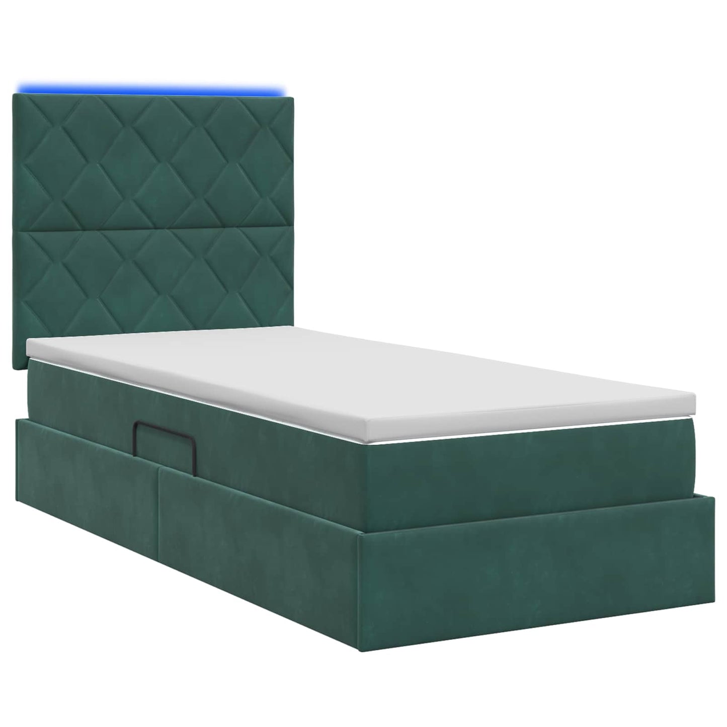 Letto con contenitore LED e materasso Verde Scuro 90 x 200 cm | homemem39