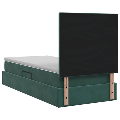 Letto con contenitore LED e materasso Verde Scuro 90 x 200 cm | homemem39
