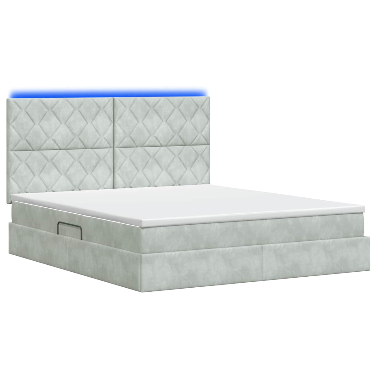 Letto con contenitore LED e materasso Grigio Chiaro | homemem39