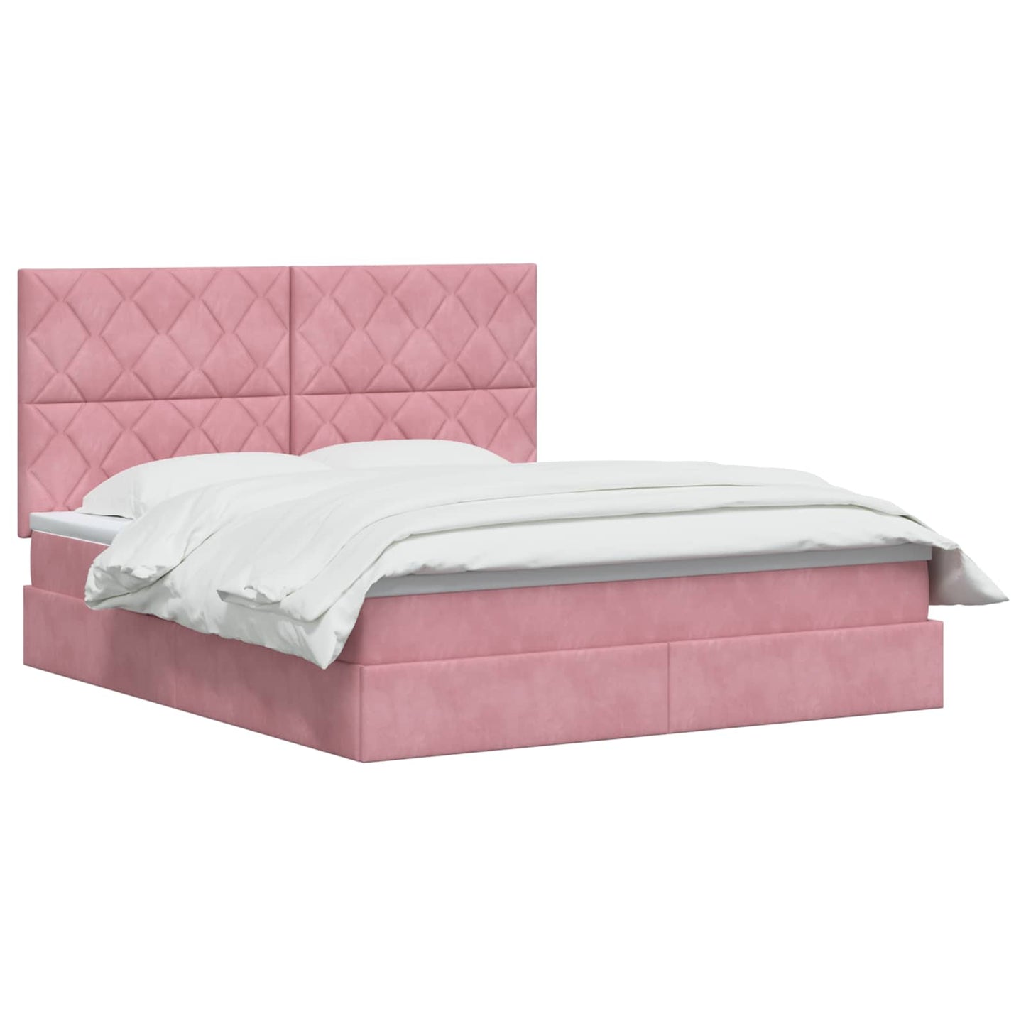 Letto con contenitore LED e materasso Rosa 140 x 200 cm Velluto | homemem39