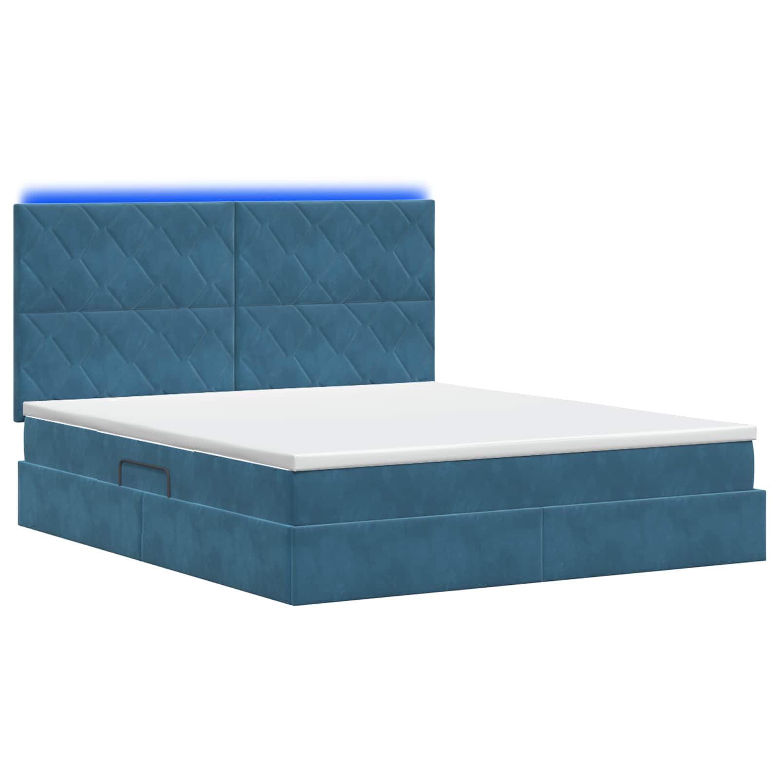 Letto con contenitore LED e materasso Blu Scuro 160 x 200 cm | homemem39