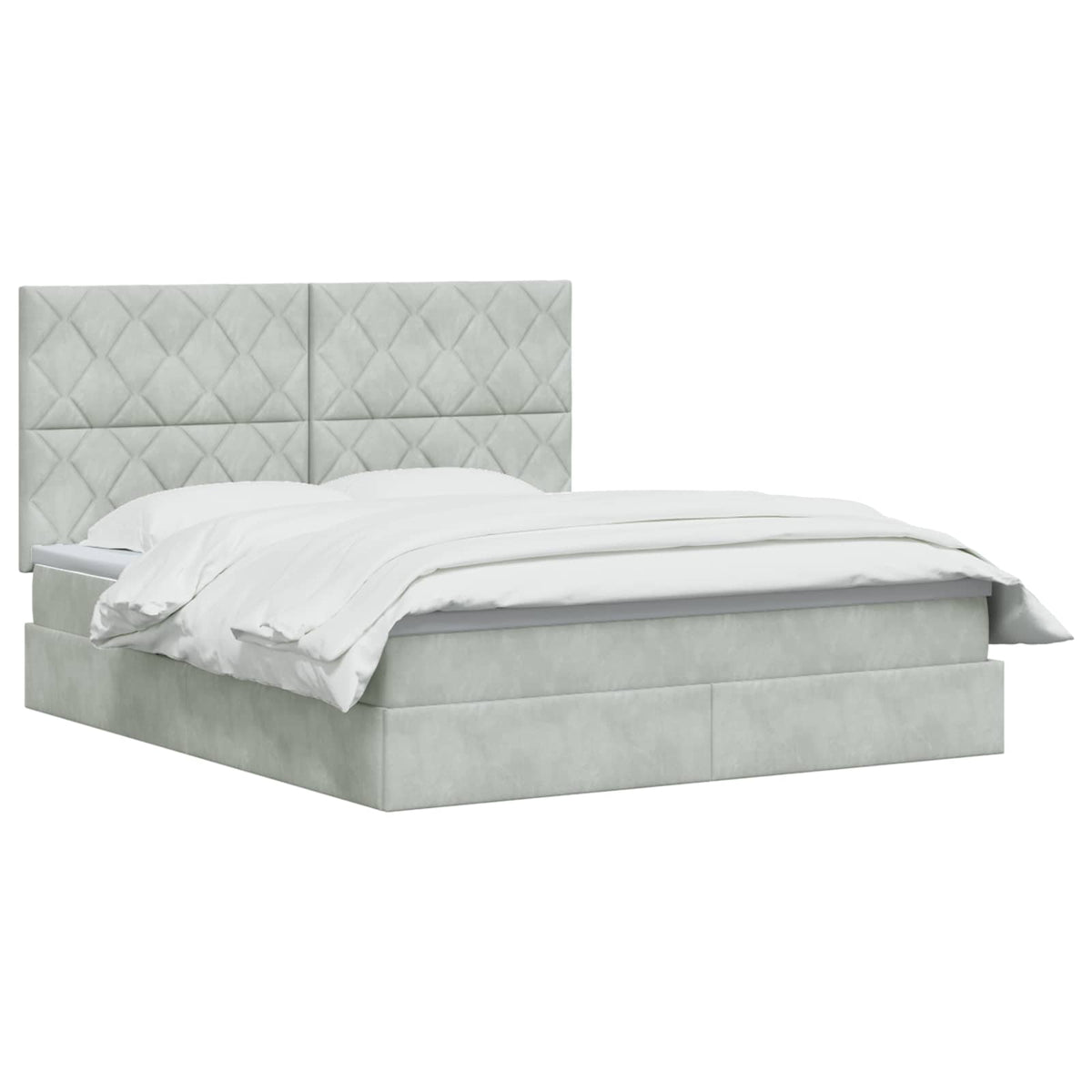 Letto con contenitore LED e materasso Grigio Chiaro | homemem39