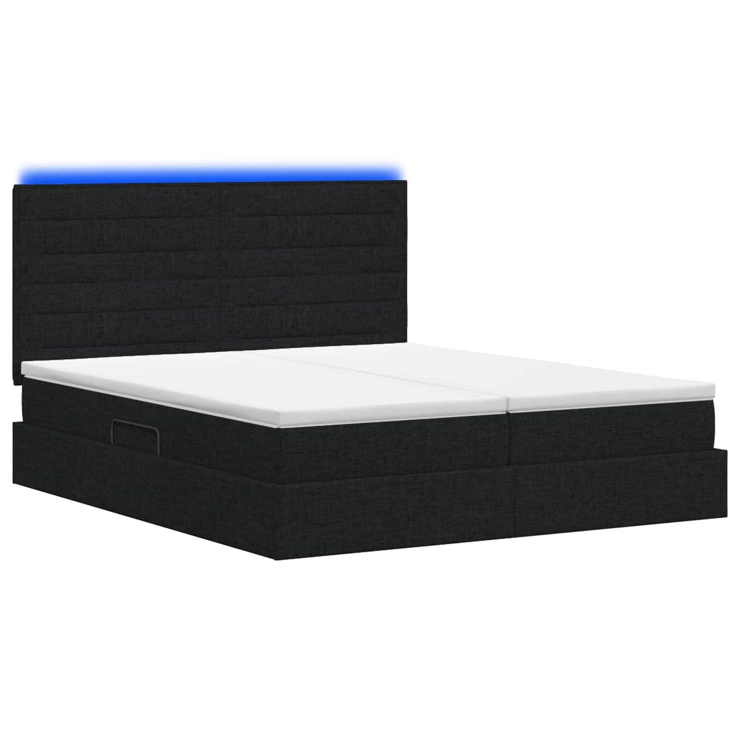 Letto con contenitore LED e materasso Nero 180 x 200 cm Tessuto | homemem39