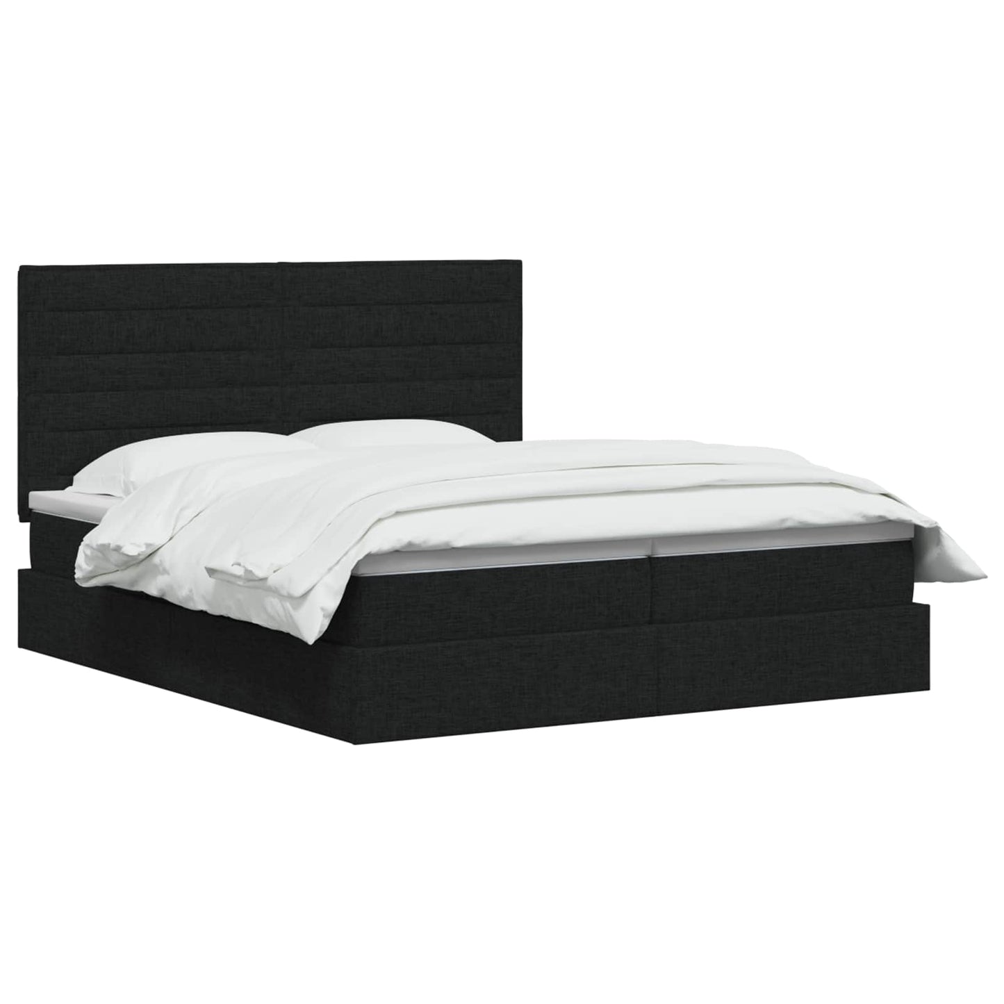 Letto con contenitore LED e materasso Nero 180 x 200 cm Tessuto | homemem39