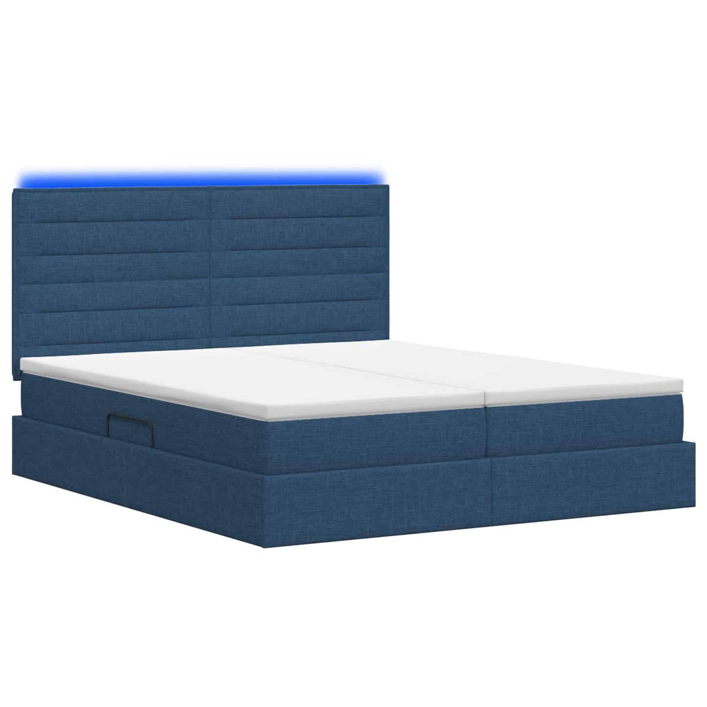 Letto con contenitore LED e materasso Blu 180 x 200 cm Tessuto | homemem39