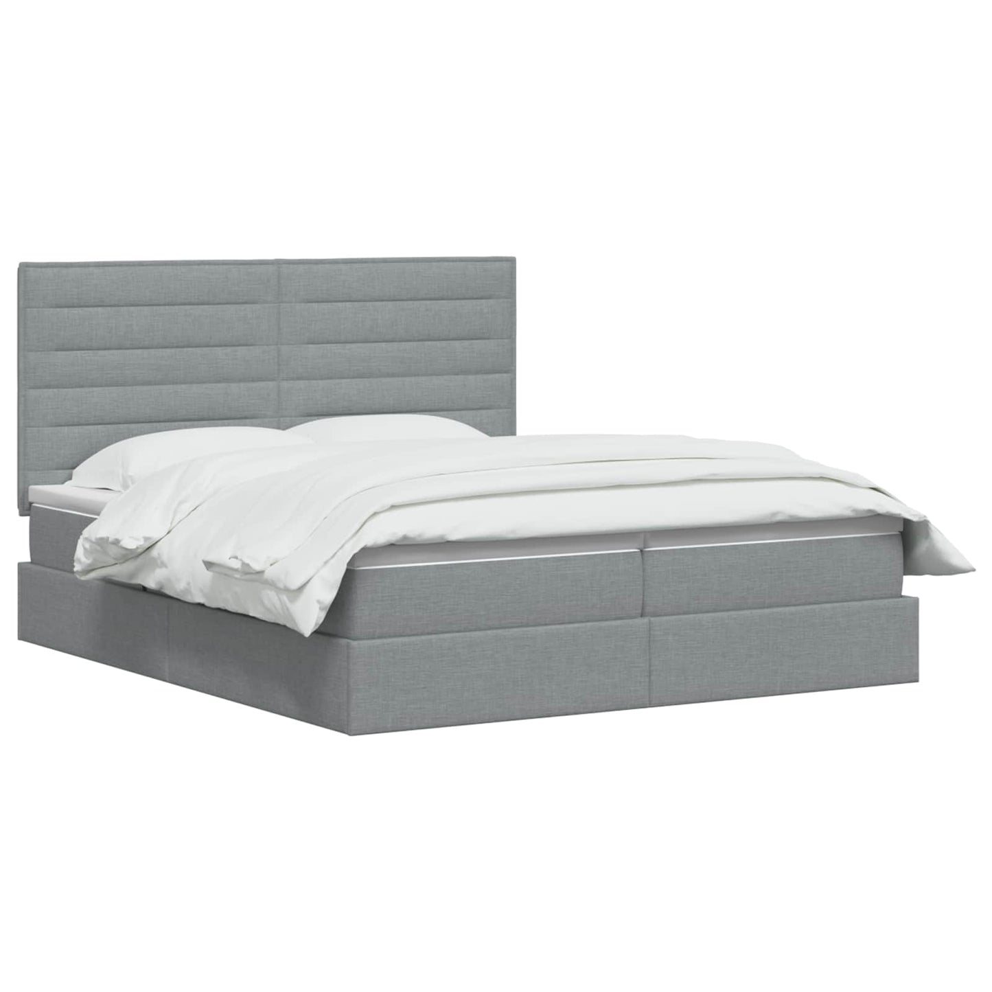 Letto con contenitore LED e materasso Grigio Chiaro