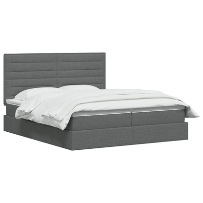 Letto con contenitore LED e materasso Grigio Scuro 200 x 200 cm | homemem39