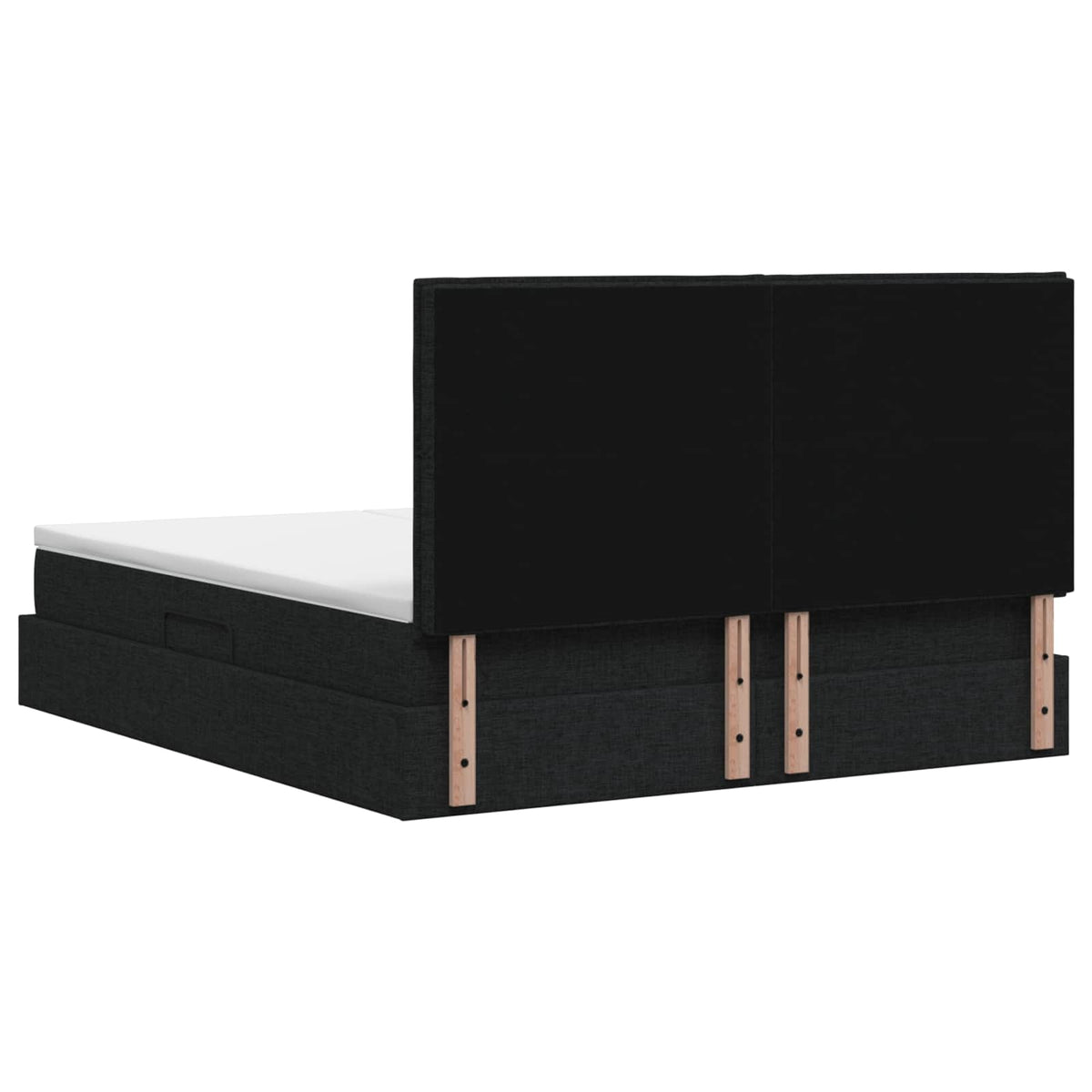 Letto con contenitore LED e materasso Nero 180 x 200 cm Tessuto | homemem39