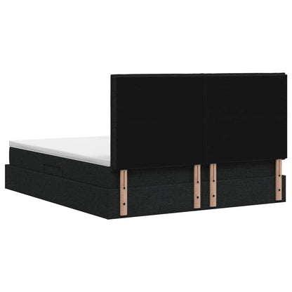 Letto con contenitore LED e materasso Nero 180 x 200 cm Tessuto | homemem39