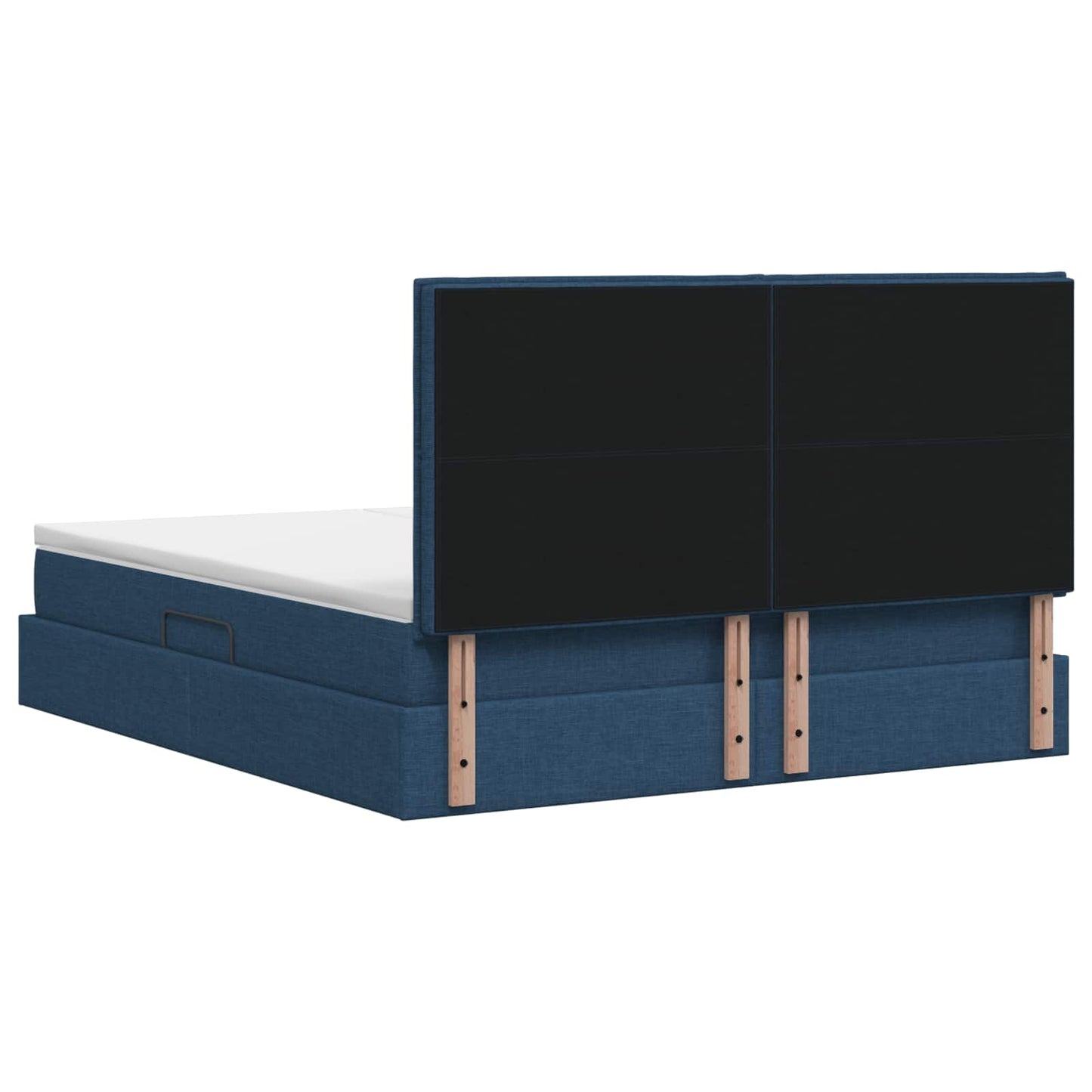 Letto con contenitore LED e materasso Blu 200 x 200 cm Tessuto