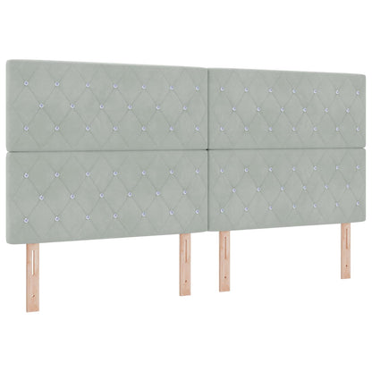 Letto con contenitore LED e materasso Grigio Chiaro