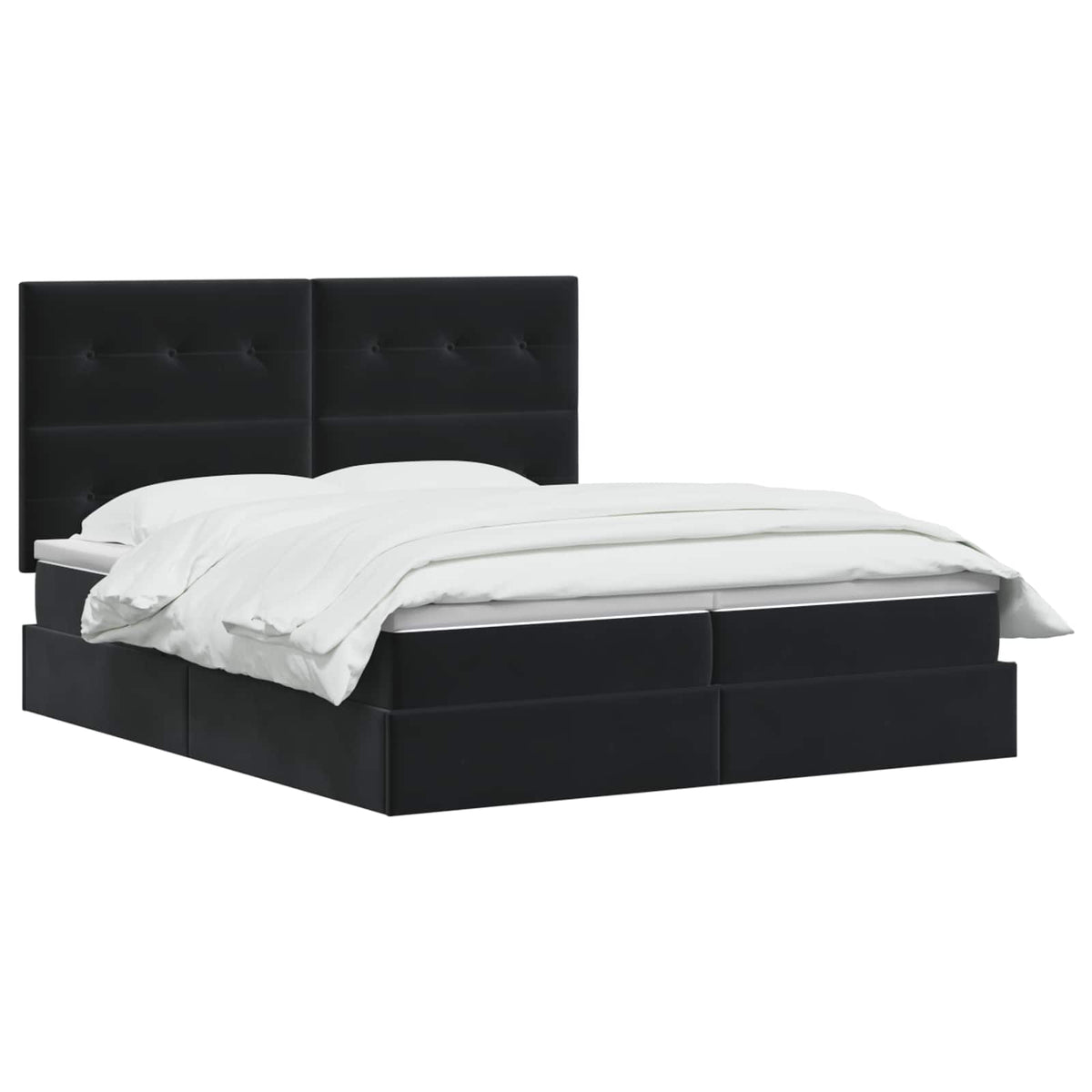 Letto con contenitore LED e materasso Nero 180 x 200 cm Velluto | homemem39