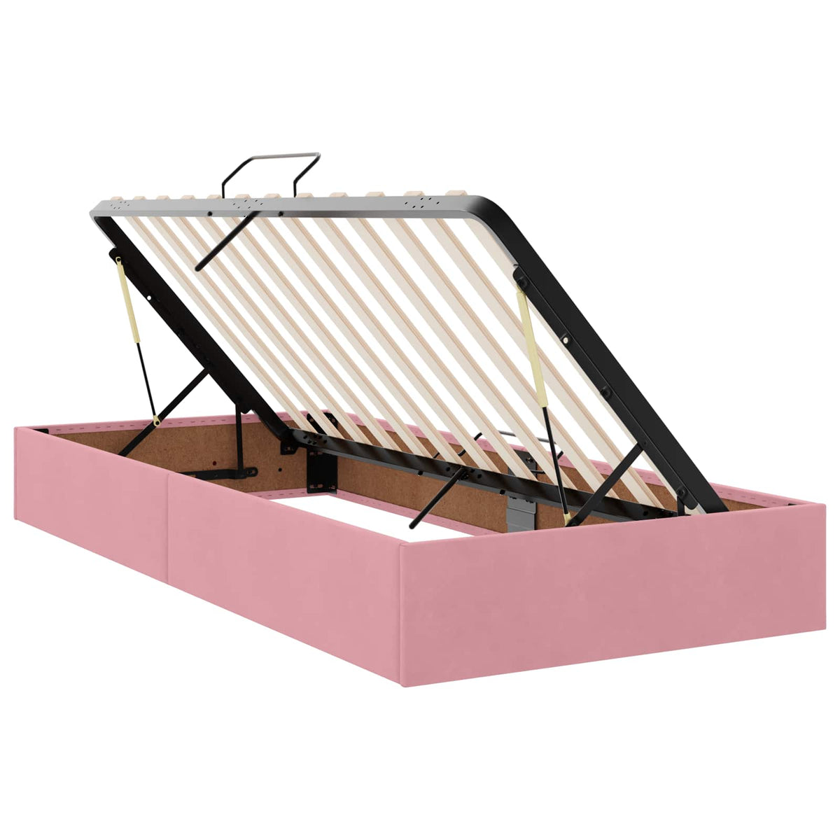 Letto con contenitore LED e materasso Rosa 200 x 200 cm Velluto | homemem39