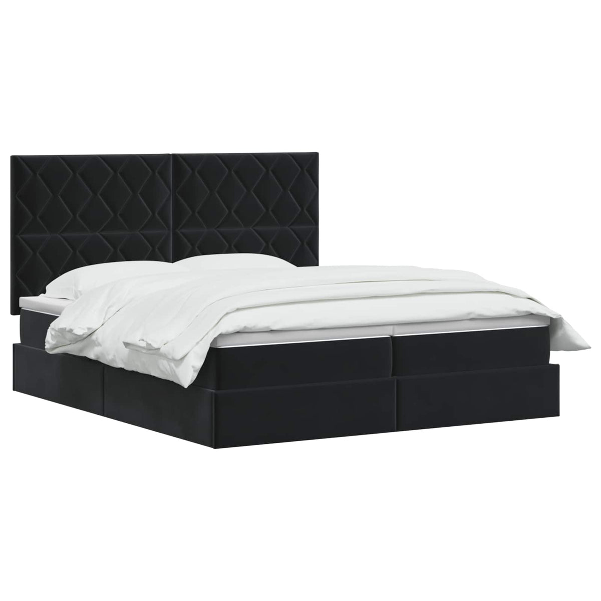 Letto con contenitore LED e materasso Nero 180 x 200 cm Velluto | homemem39
