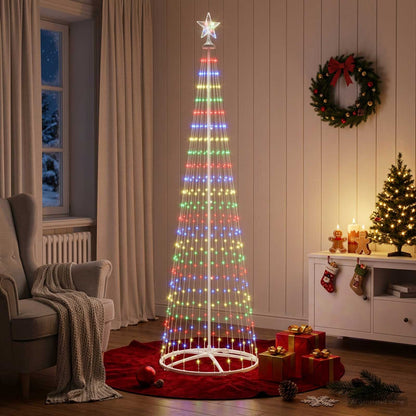 Albero di Natale a cono LED 250 cm 470 LED Multicolore Acciaio | homemem39