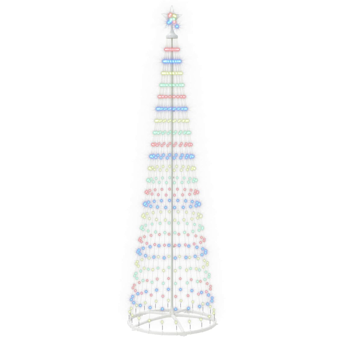 Albero di Natale a cono LED 250 cm 470 LED Multicolore Acciaio | homemem39