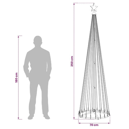 Albero di Natale a cono LED 250 cm 470 LED Multicolore Acciaio | homemem39