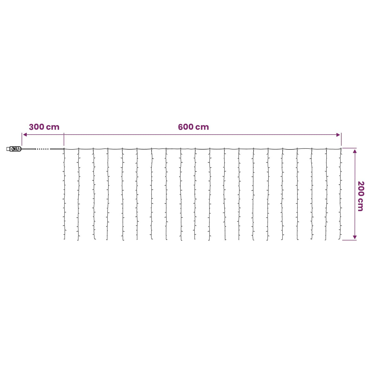 Tenda luminosa 400 LED Bianco freddo 600 x 200 cm