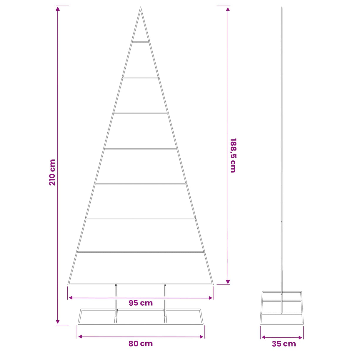 Albero di Natale in metallo KUOPIO 210 cm | homemem39