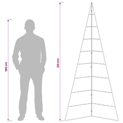 Albero di Natale in metallo KUOPIO 210 cm Acciaio Oro