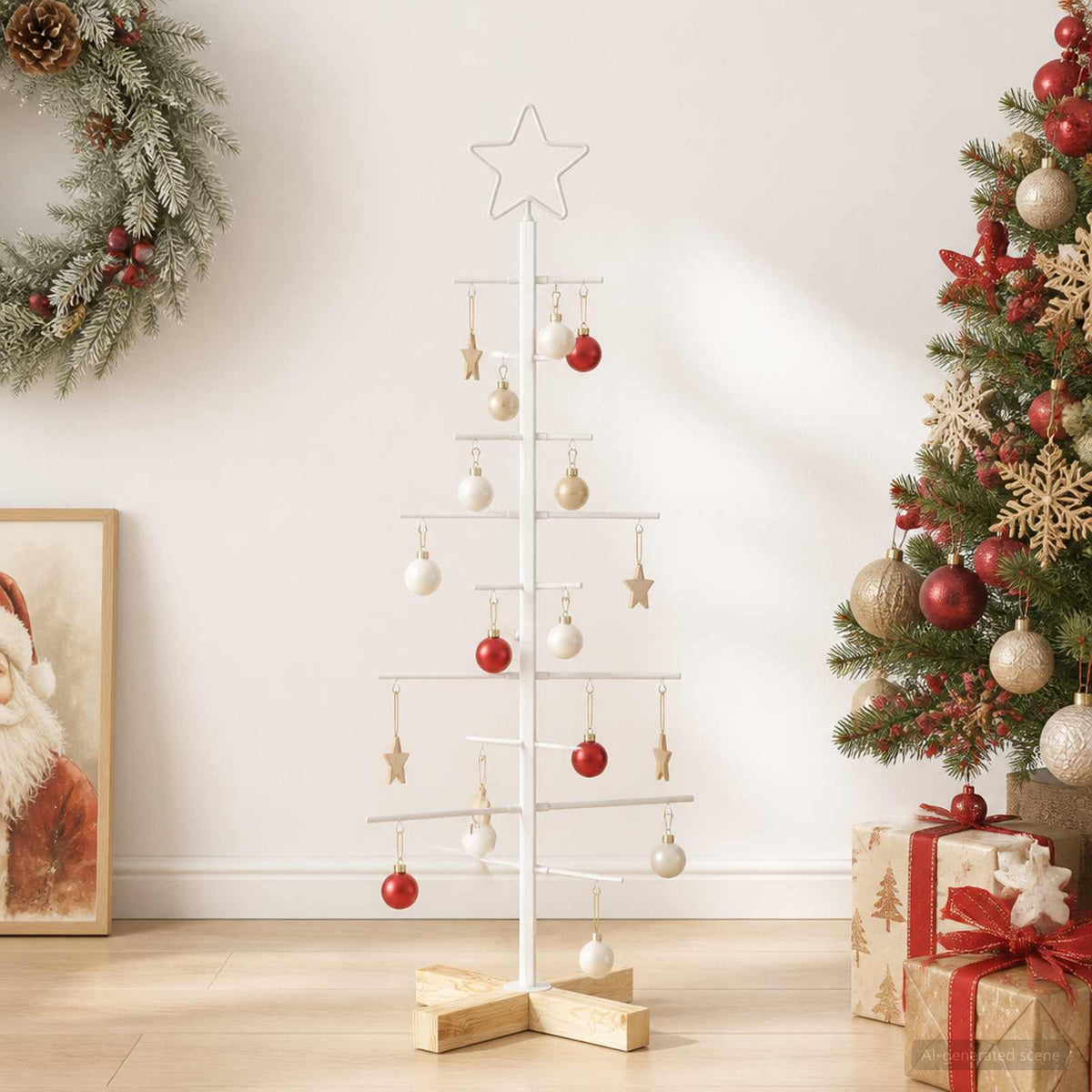Albero di Natale in metallo con supporto KUOPIO 90 cm Acciaio