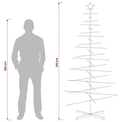 Albero di Natale in metallo con supporto KUOPIO 210 cm Acciaio | homemem39