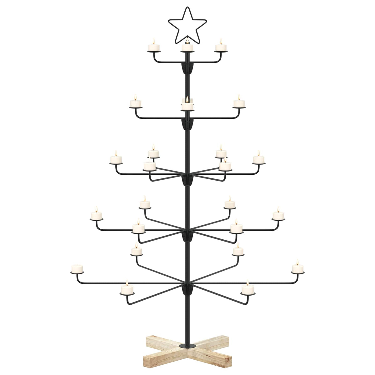 Albero di Natale in Metallo con Supporto KUOPIO 125 cm Acciaio
