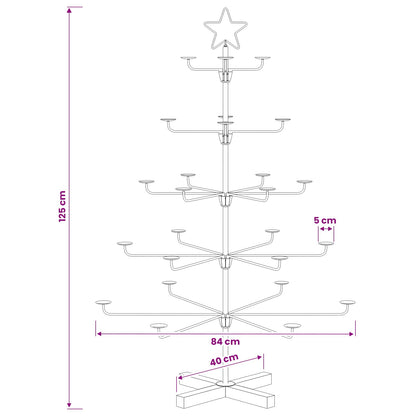 Albero di Natale in Metallo con Supporto KUOPIO 125 cm Acciaio