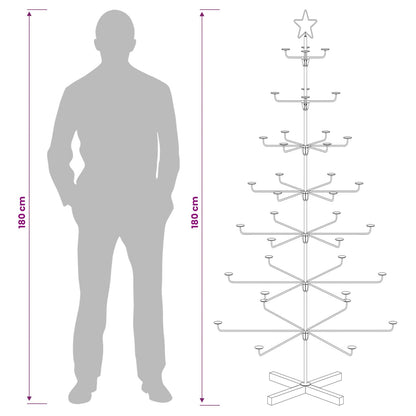 Albero di Natale in Metallo con Supporto KUOPIO 180 cm Acciaio