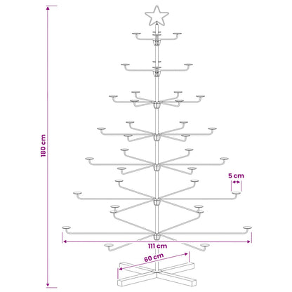Albero di Natale in Metallo con Supporto KUOPIO 180 cm Acciaio