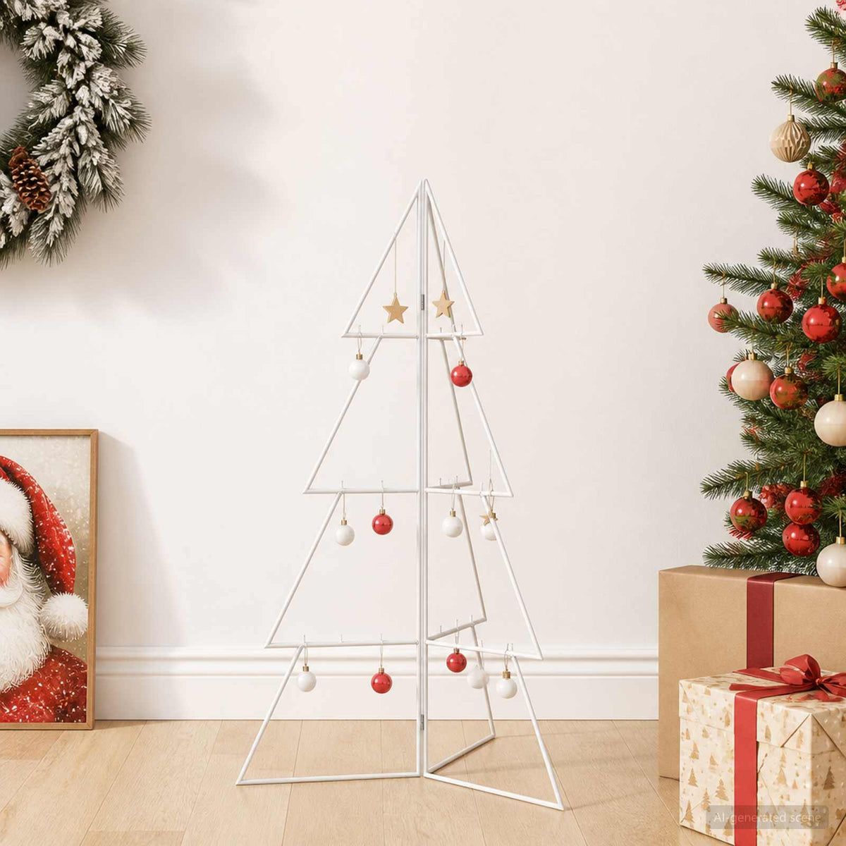 Albero di Natale in metallo KUOPIO 100 cm Acciaio Bianco | homemem39