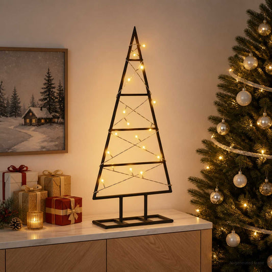 Albero di Natale in metallo KUOPIO 60 cm Bianco caldo