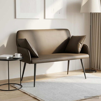 Divano a 2 posti con gambe in metallo 2 posto Grigio Similpelle | homemem39