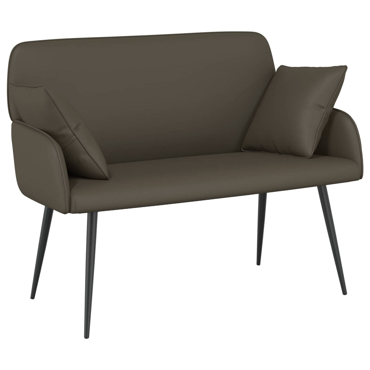 Divano a 2 posti con gambe in metallo 2 posto Grigio Similpelle | homemem39