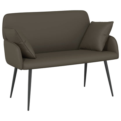 Divano a 2 posti con gambe in metallo 2 posto Grigio Similpelle | homemem39