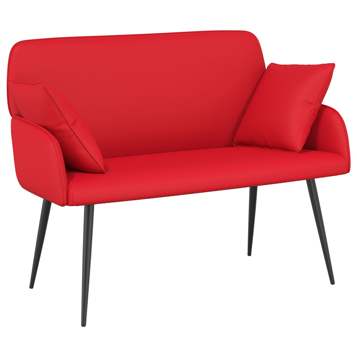 Divano a 2 posti con gambe in metallo 2 posto Rosso Similpelle | homemem39