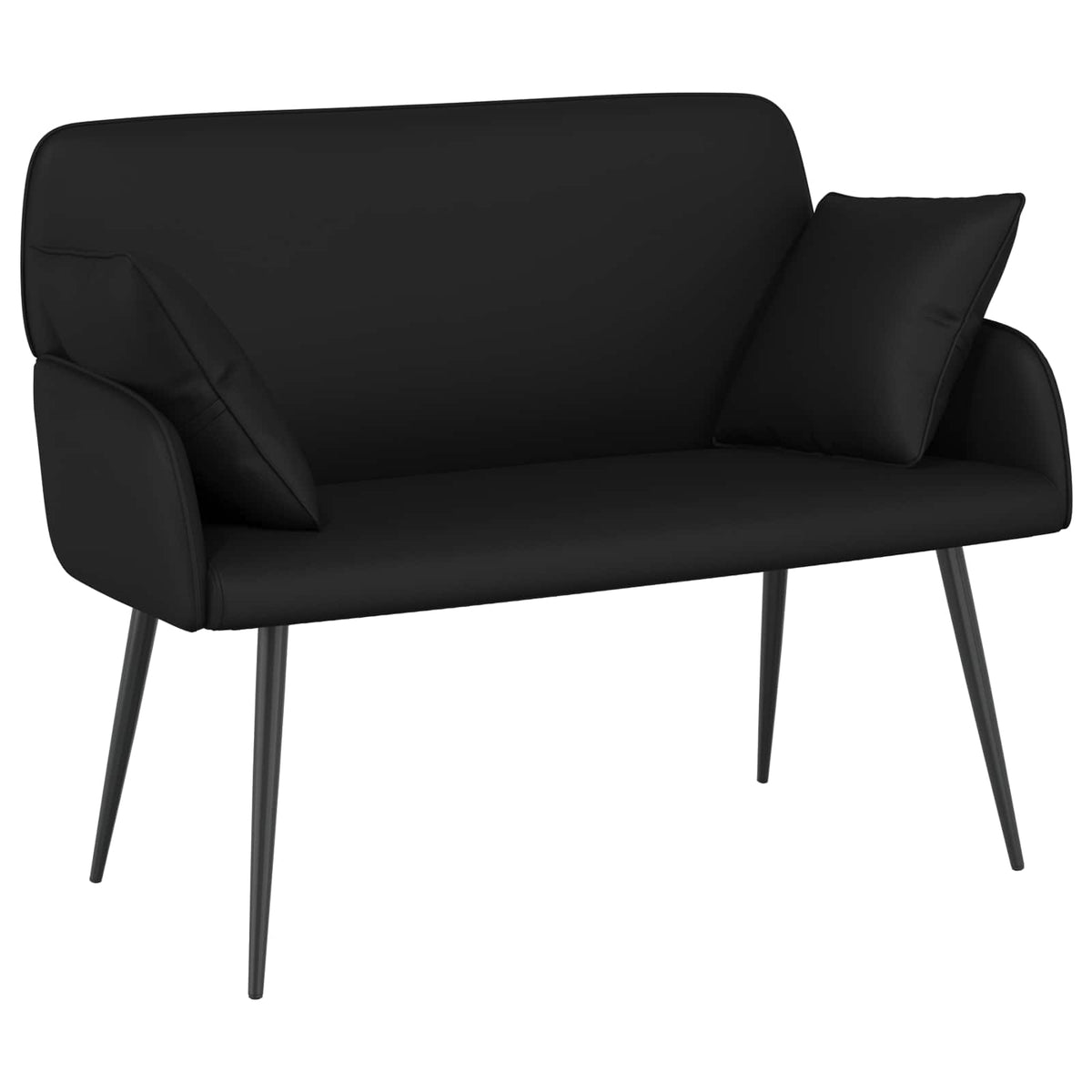 Divano a 2 posti con gambe in metallo 2 posto Nero Similpelle | homemem39