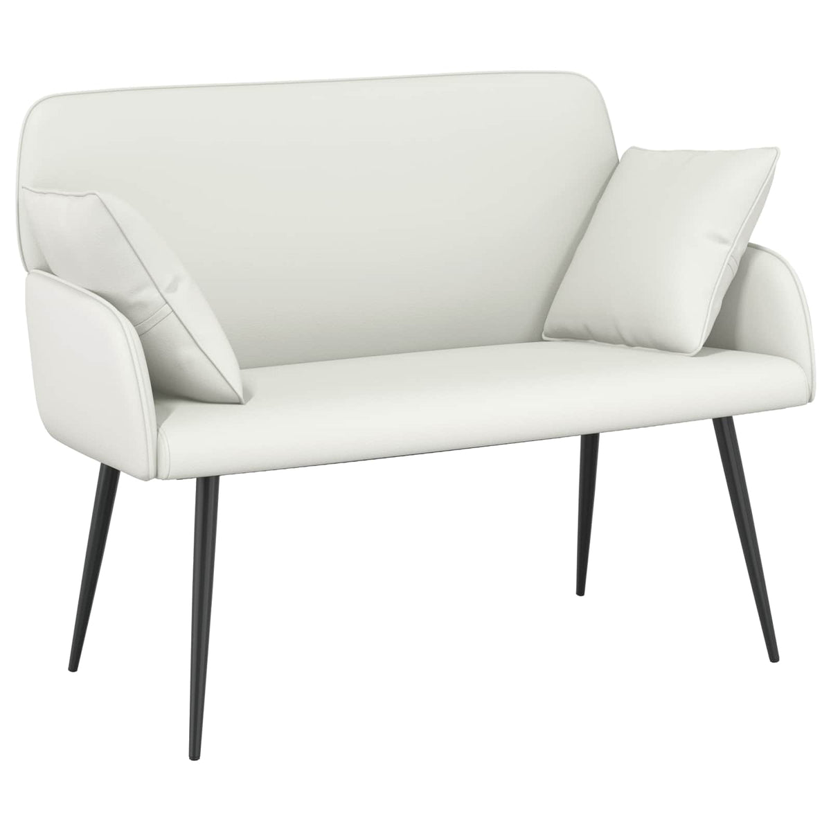 Divano a 2 posti con gambe in metallo 2 posto Bianco Similpelle | homemem39